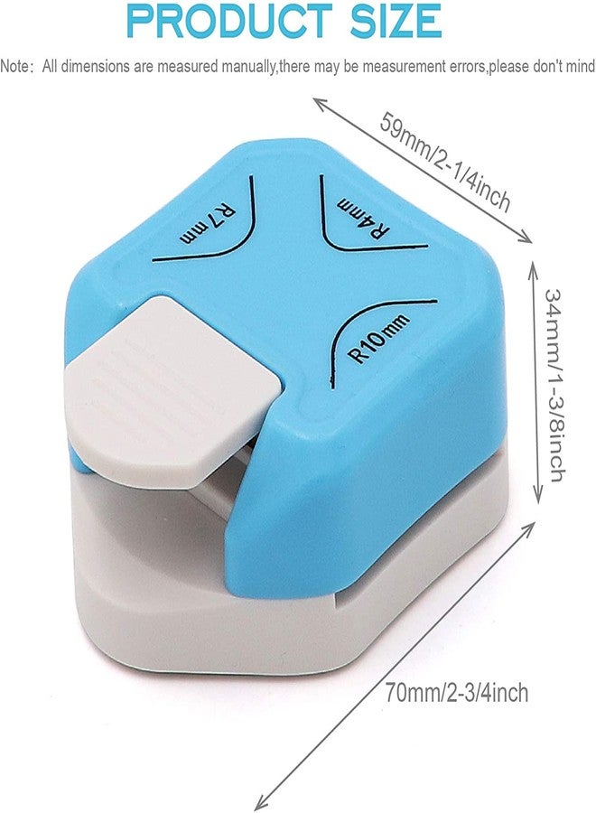 3A FEATURETAIL Featuretail 3 in 1 Paper Corner Rounder, Cutter for Crafts, Scrapbooking, Coupon, Label and Photo (Blue, 4MM, 7MM, 10MM 3 Way) - Image 4
